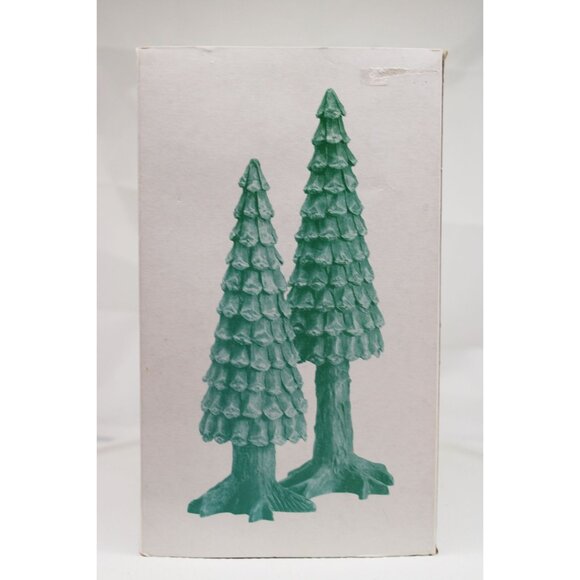 Dept 56 Village Accessory - Village Pine Cone Trees, set of 2 - Picture 3 of 5